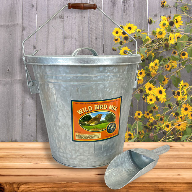 Woodlink Rustic Farmhouse Seed Storage Container with Scoop